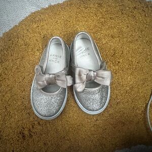 Janie & Jack Glitter Bow Sneaker Gold